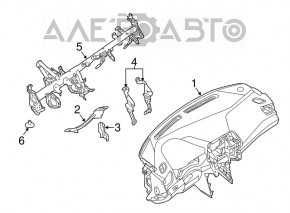 Torpedo front panel without AIRBAG Nissan Maxima A36 16-18 black S, SV, SL, Platinum, sweat
