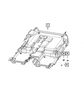 Jeep Grand Cherokee WL 21-25 2nd row seat floor covering, black, long