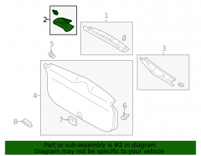 Right tailgate trim for Mitsubishi Outlander 14-22, black, scuffed