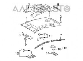 Left visor for Toyota Prius 2005, gray