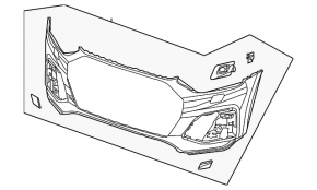 Bare front bumper Audi Q5 80A 21-24 without parking sensors and headlight washers