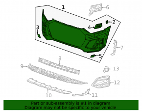 Bare front bumper for Audi Q5 80A 21-24 without Park Assist, under headlight washers