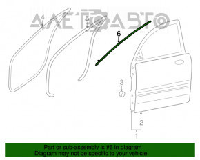 Door seal front right Hyundai Azera 12-17 upper