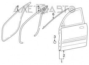 Door seal front right Hyundai Azera 12-17 upper