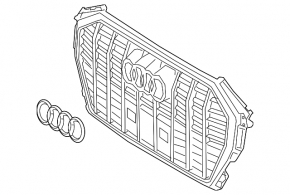 Upper radiator grille for the Audi Q3 19-25 S-line