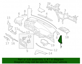 Left side trim panel for Hyundai Elantra AD 19-20, gray