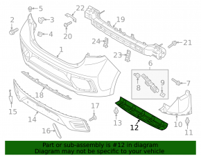 Rear bumper protection central Hyundai Ioniq 17-22 HEV, PHEV