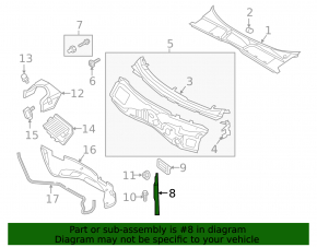 Front strut brace left Audi A4 B9 17-