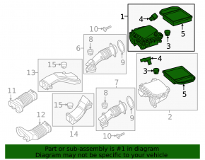 Air filter housing right Mercedes GLS-class X166 15-19 3.0, with sensor