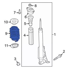 Rear left spring Ford Ecosport 18-22 FWD
