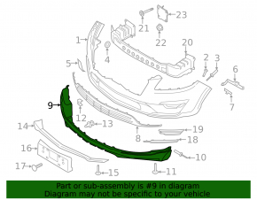Lincoln MKC 19-19 Front Bumper Lip Structure