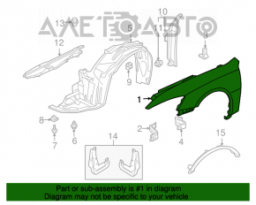 Front right wing Honda Accord 06-12 Europe