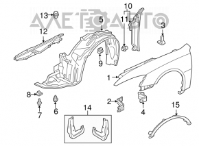 Front right wing Honda Accord 06-12 Europe