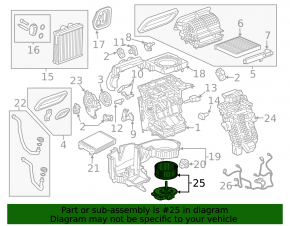Chevrolet Volt 16-19 heater fan motor