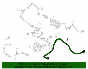 Cooling system pipe Hyundai Ioniq 5 22-24 AWD plastic with quick release with sensor, from pump to high-voltage battery