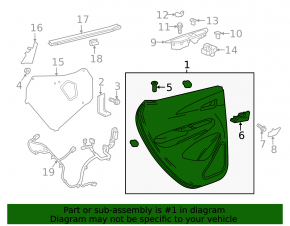 Door trim card rear left Chevrolet Bolt EV 22-23 leather black