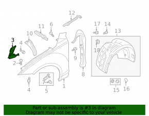 Front left fender bracket Audi A7 12-18