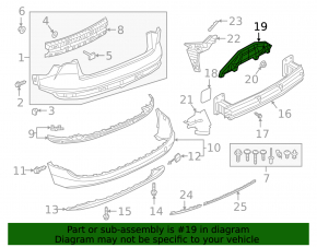 Lower center rear bumper bracket for Audi E-Tron 19-23