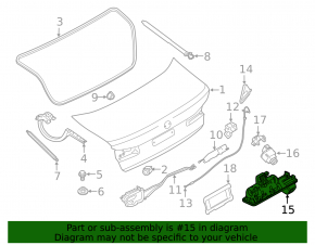 Trunk door handle with button BMW X5 G05 19-23 for camera