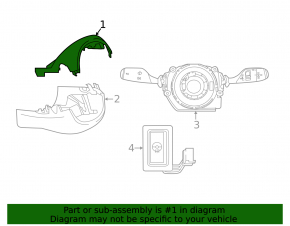 BMW X1 F48 16-22 Steering Column Trim, Upper Part, Black