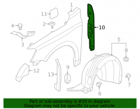Left door-wing seal for VW Jetta 11-18 USA