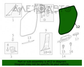 Door seal rear left Toyota Highlander 20-