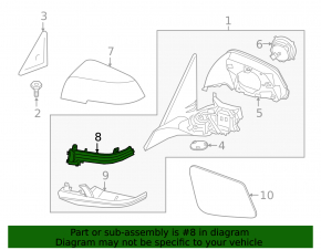 Left side mirror turn signal repeater BMW X2 F39 18-23