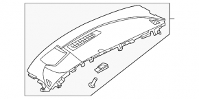 Nissan Ariya 23-25 black upper front panel trim without projection