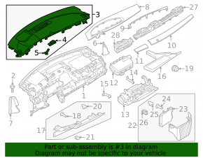Nissan Ariya 23-25 black upper front panel trim without projection