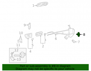 Front left door lock bracket Toyota Venza 21-24