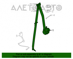 Passenger seat belt Mini Cooper F56 3d 14-19