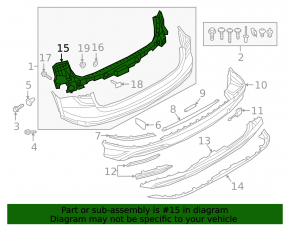 Rear bumper mount, central upper, Audi Q3 83A 19-25