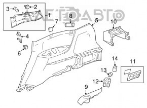 Rear pillar trim right Acura MDX 14-20 beige