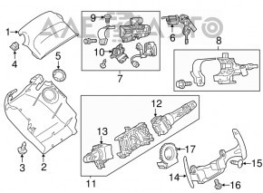 Right steering column switch for Mitsubishi Outlander 17-22 with rain sensor