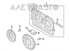 Diffuser assembly Audi Q3 8U 15-18 for 1 fan
