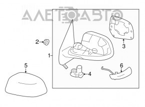 Side mirror right complete Nissan Versa 12-18 turn signal
