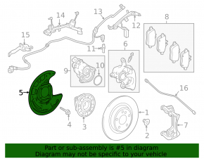 Rear right brake disc cover for Mercedes A-class V177 19-22