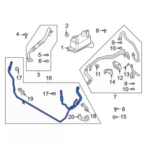 Automatic transmission cooling pipe Ford Edge 19-24 2.7T