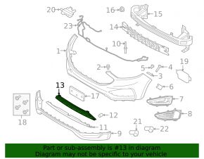 Ford Edge 19 Front Bumper Lower Grille - Without Engine Heater