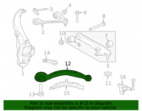 Lower control arm, front left, Jaguar XF 22-23 AWD