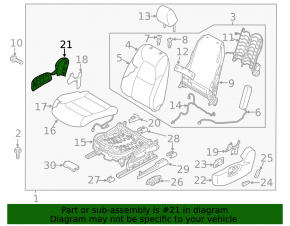 Right side driver's seat trim for Mazda CX-5 19-22, black, dry-cleanable, butt