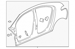 Quarter wing rear right Chevrolet Volt 11-15 graphite