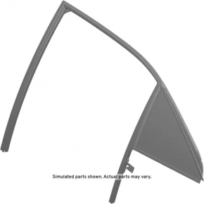 Triangle door glass with glass seal, rear left, Cadillac ATS 13-15