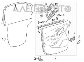 Door trim card front left Buick Encore 13-16 black