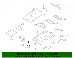 Driver's visor mounting hook Audi Q7 4L 10-15 gray