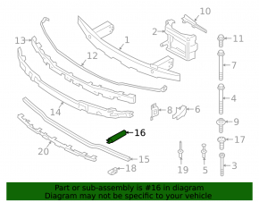 Left front bumper lower reinforcement fang for BMW 3 G20 19-24