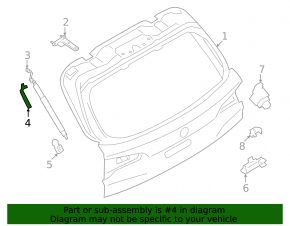Right tailgate shock absorber bracket BMW X5 G05 19-23 on the body