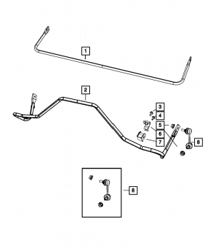 Rear stabilizer Jeep Compass 11-16 AWD 19mm
