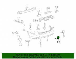 Rear bumper plug upper right Lexus GS350 GS450h 08-11