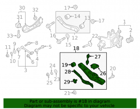 Lower control arm under spring rear left Hyundai Tucson 16-21 AWD